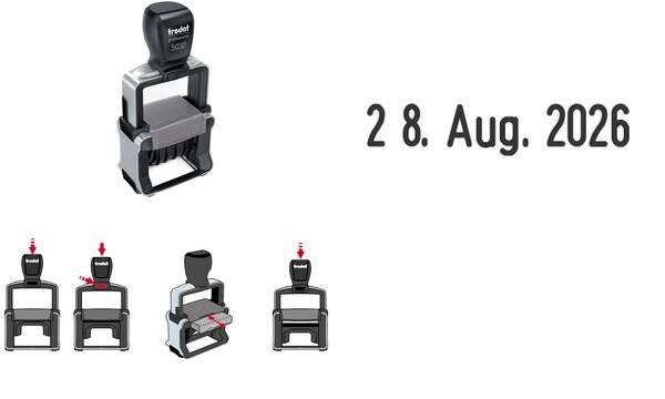 trodat Datumstempel Professional 4.0+Kissen schw 5030