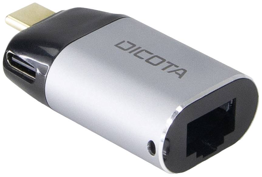 7640239421257 - DICOTA Mini-Adapter USB-C zu Ethernet mit Power Delivery