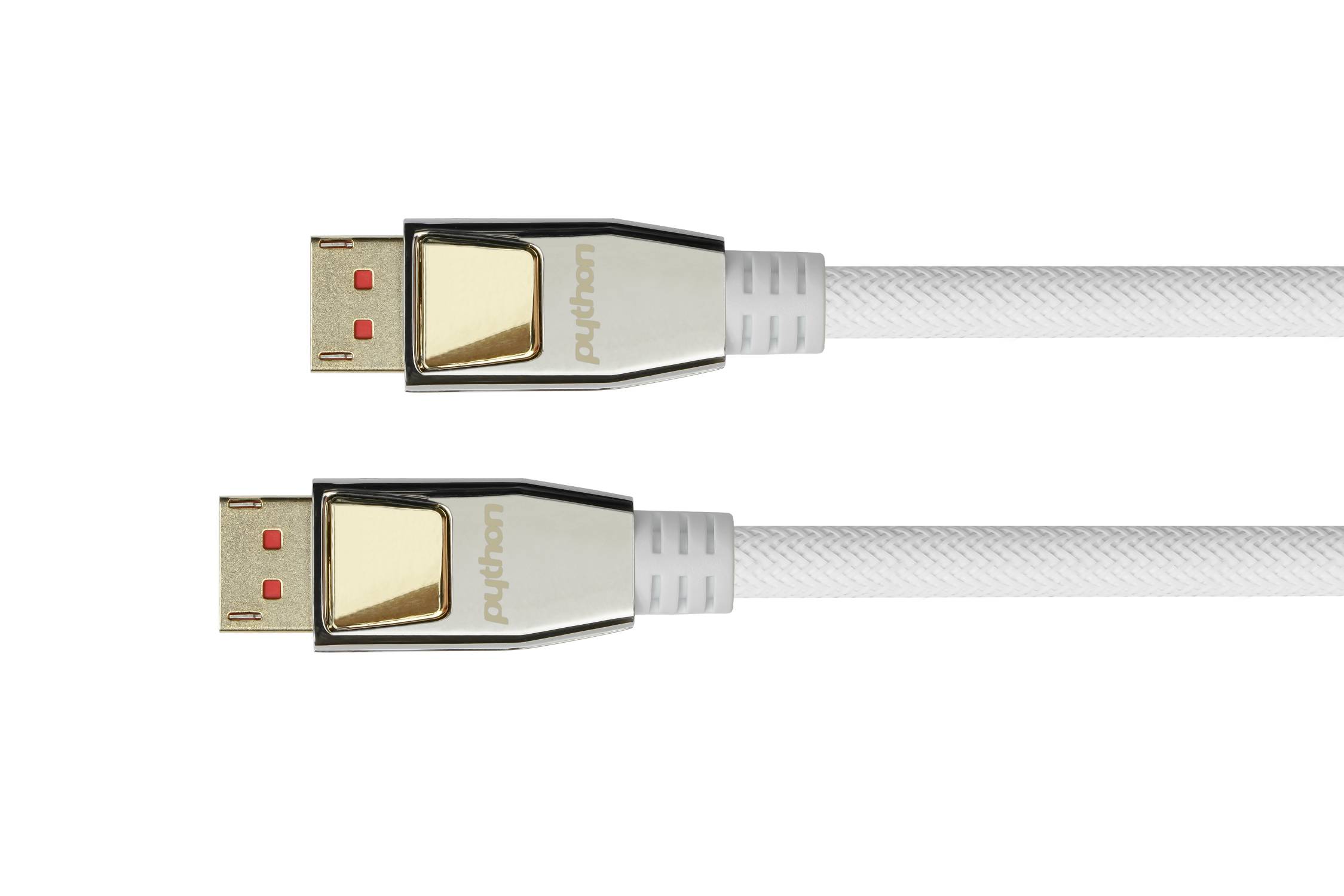 Python DisplayPort 1.4 Kabel Nylongeflecht weiß 5m - GC-M0215