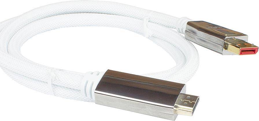 4014619715596 - PYT M0225 - DP 14 auf HDMI 20 A Stecker Nylon 4K@60Hz 10 m weiß 4014619715596 - PYT M0225 - DP 14 auf HDMI 20 A Stecker Nylon 4K@60Hz 10 m weiß
