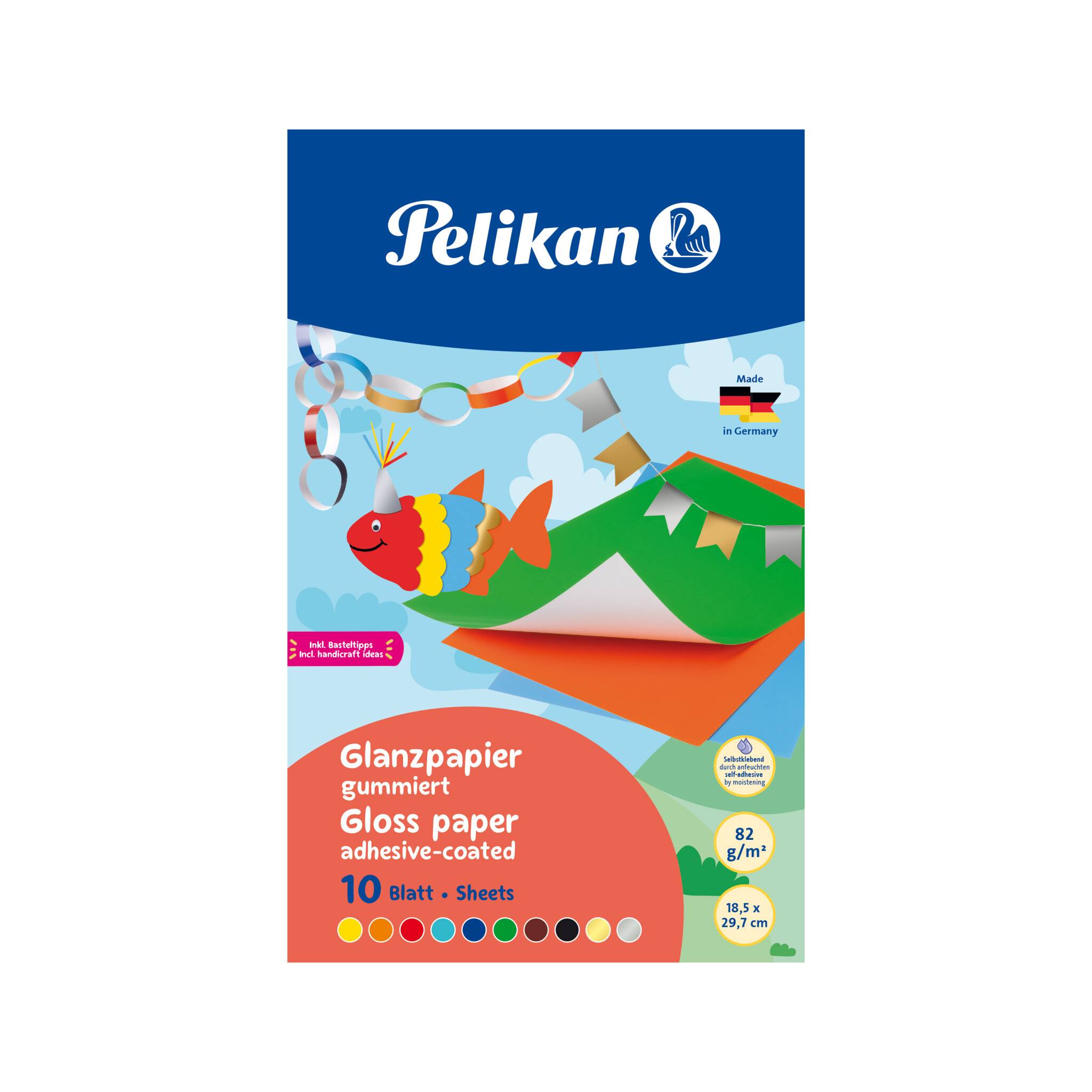 Pelikan Glanzpapier,gummiert   232 M/10 Mappe
