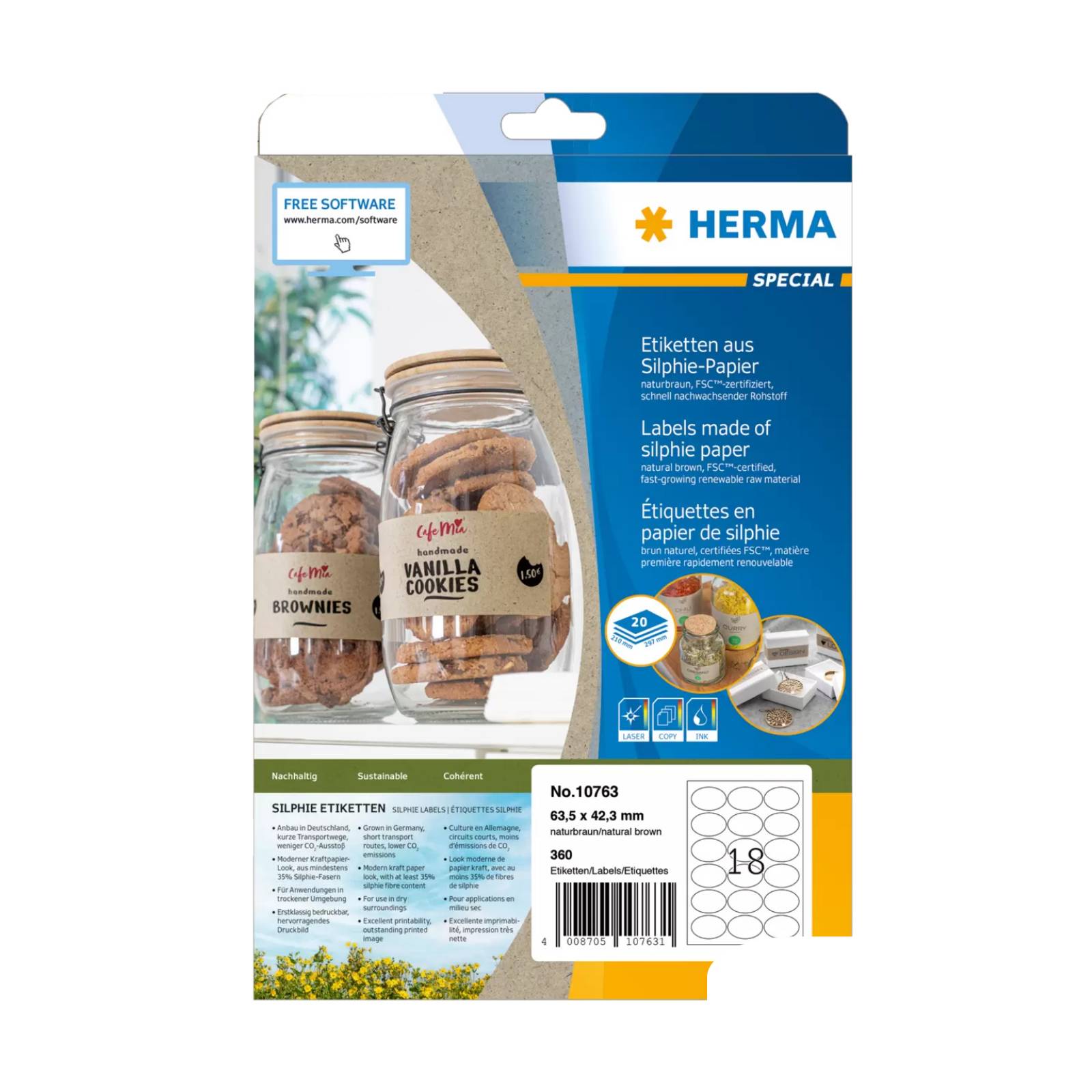 HERMA Etiketten Silphie A4 20 Blatt 63.5x42.3 Oval, 10763 (BILD1)