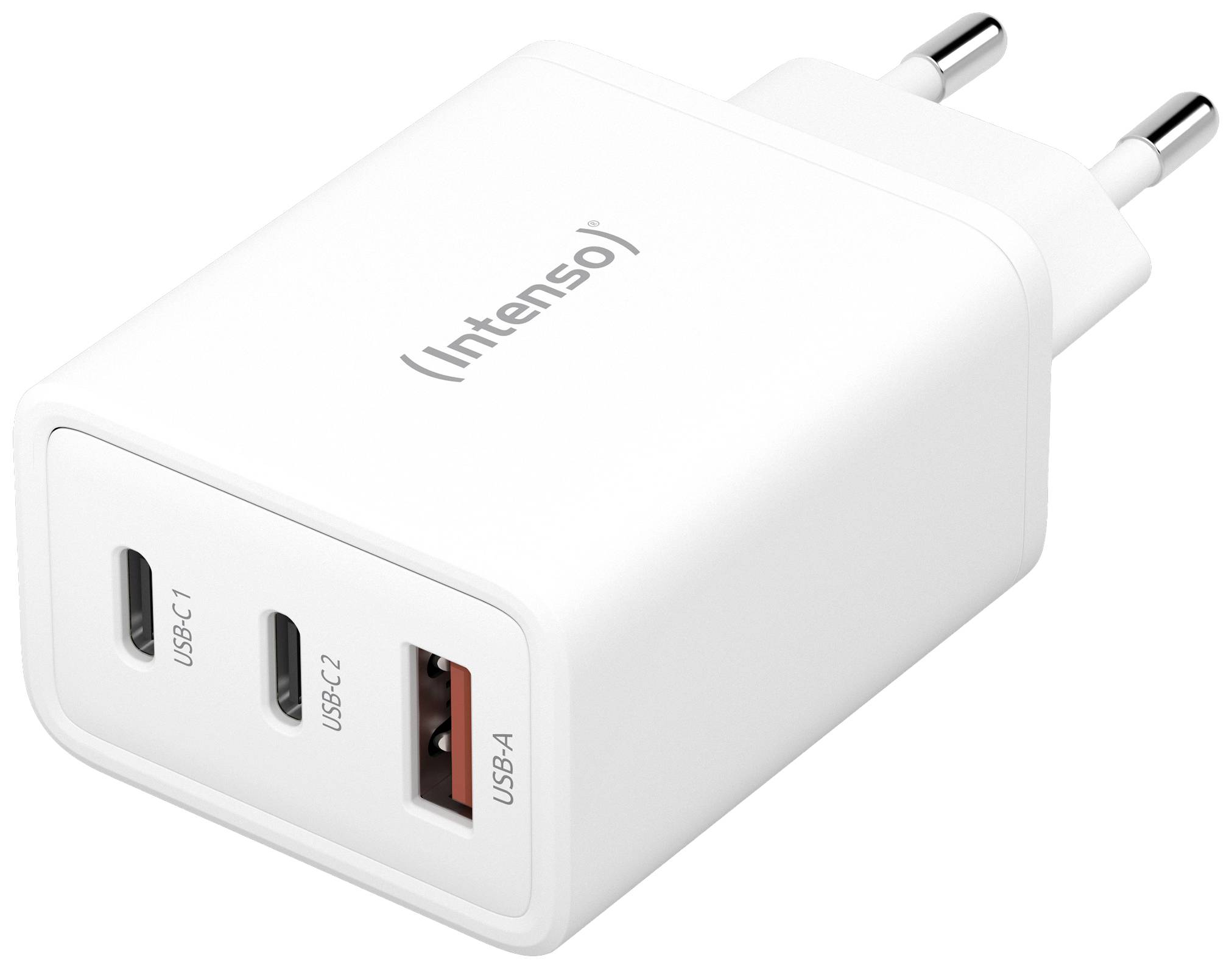 Intenso Power Adapter 1x USB-A/2x USB-C 65W GaN White, 7806512 (BILD1)