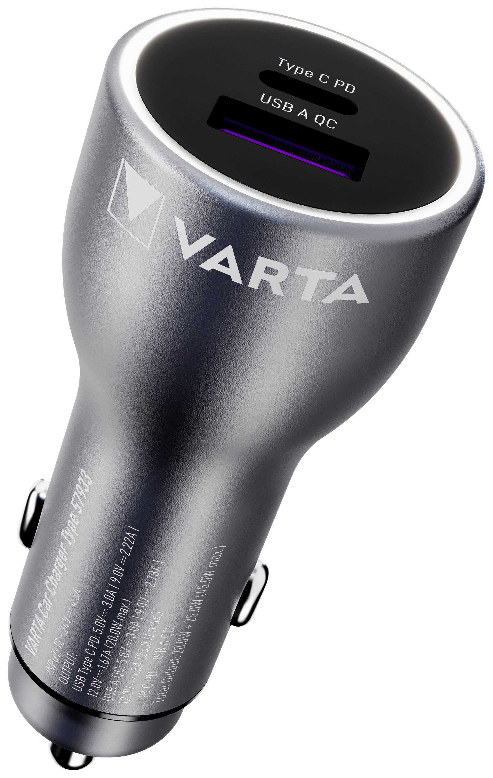 Varta Ladegerät 45W Car Charger 1x USB-A 1x USB-C Varta Ladegerät 45W Car Charger 1x USB-A 1x USB-C