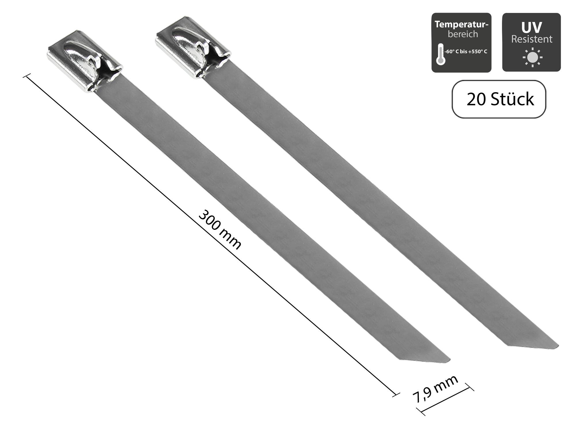 4014619708727 - GC KAB-E30X79 - Edelstahl-Kabelbinder 300 mm x 79 mm 20er-Pack