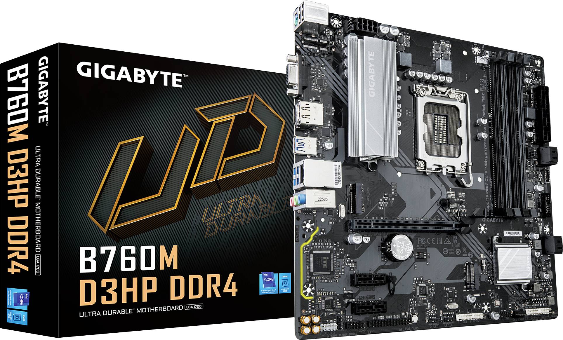 4719331862848 - GIGABYTE B760M D3Hp DDR4 Mainboard - Intel B760 Express - Intel LGA1700 socket - DDR4 RAM - Micro-ATX