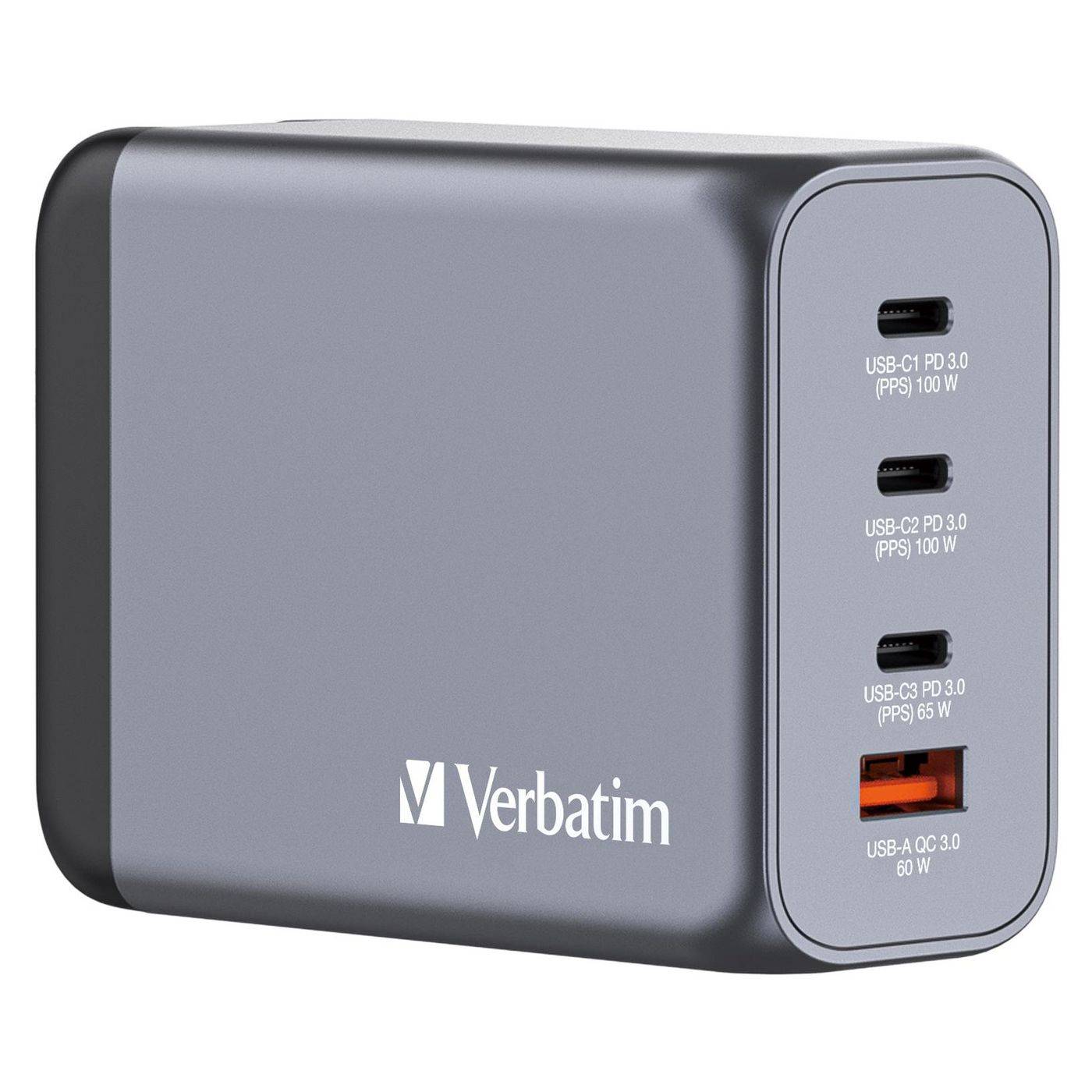 Verbatim GNC-200 GaN Charger 4 Port 200W USB A/C (EU/UK/US