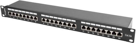 Lanberg Patchpanel 24-Port 1U 19 Cat. 5E FTP geschirmt schw - PPS5-1024-B