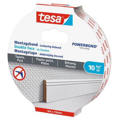 tesa Montageband Tapete&Putz 10kg 5m x 19mm - 77743-00000-00
