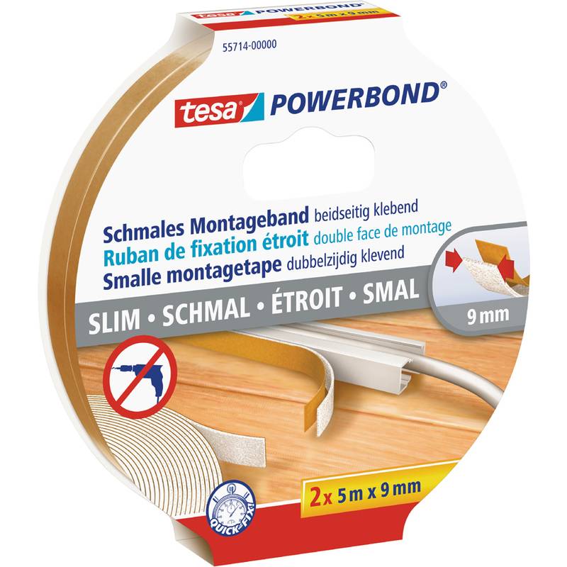 tesa Powerbond Montageband 2x 5m x 9mm schmal - 55714-00000-00