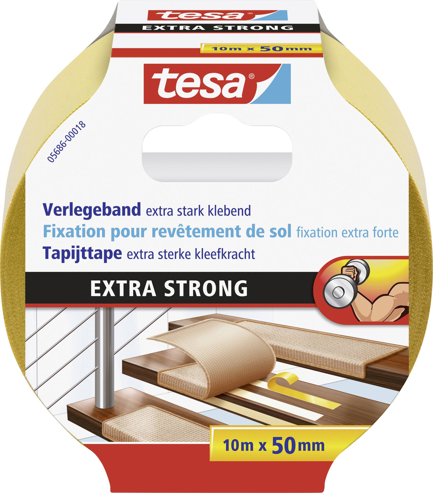 tesa Verlegeband extra stark klebend 10m x 50mm - 05686-00018-11