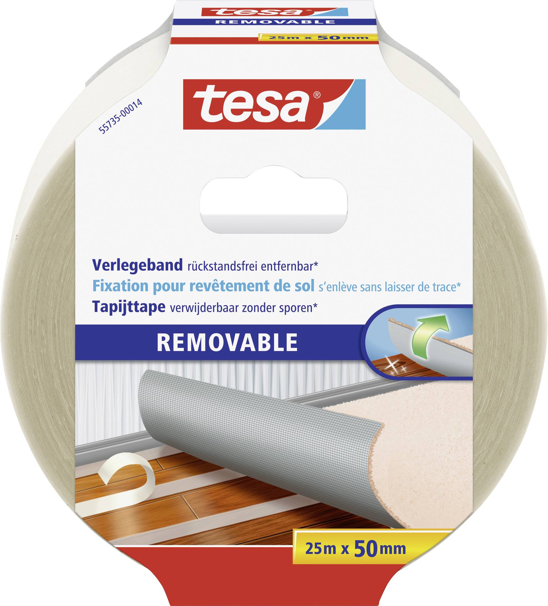 tesa Verlegeband rückstandsfrei entfernbar 25m x 50mm - 55735-00014-11