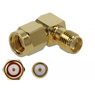 DELOCK Adapter RP-SMA Stecker zu SMA Buchse 90° 10 GHz Adapter