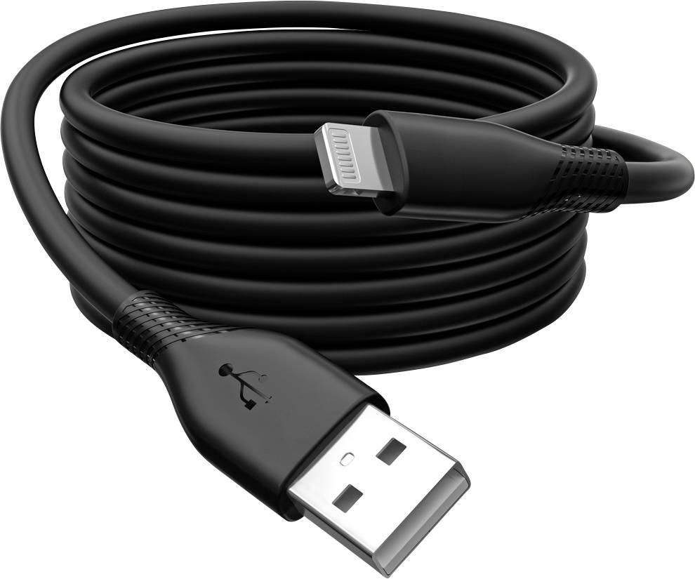 DIGITUS USB 2.0 Kabel Typ A-Lightning Silikon 2m MFI schwarz
