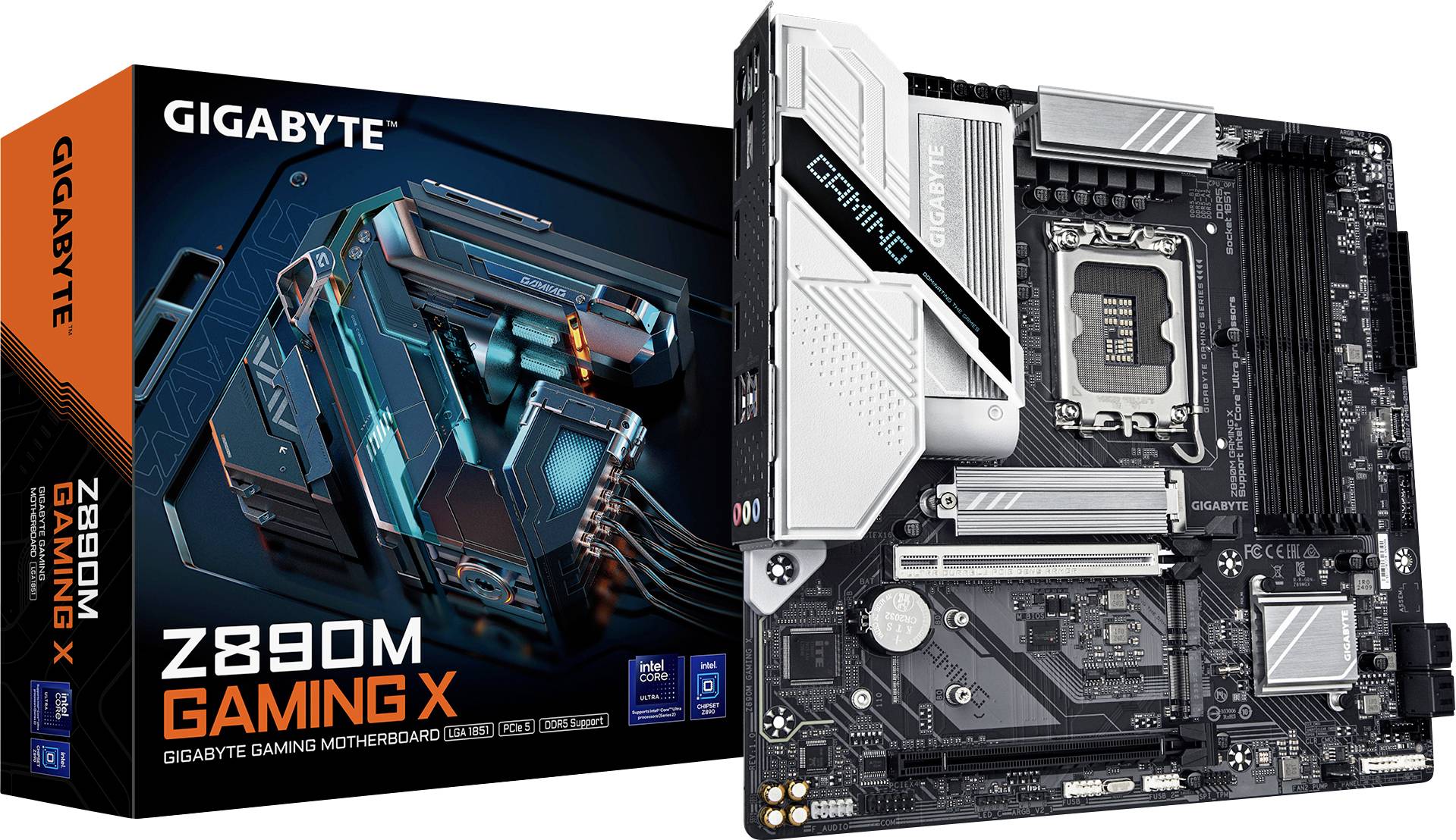 4719331865160 - GIGABYTE Z890M GAMING X Mainboard - Intel Z890 - Intel LGA1851 socket - DDR5 RAM - Micro-ATX