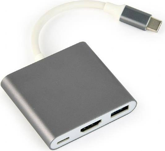 gembird USB-Typ-C-Mehrfachadapter Spacegrau - A-CM-HDMIF-02-SG