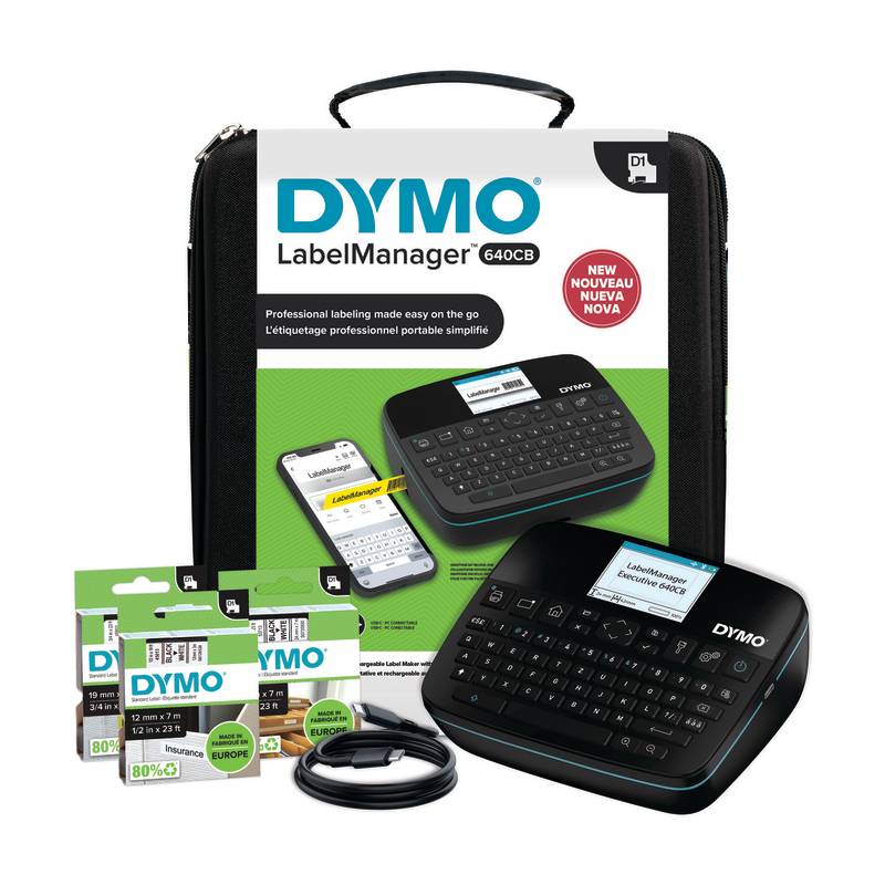 DYMO LabelManager 640CB 6/9/12/19/24mm D1-Bänder QWZ Value P - 2202105
