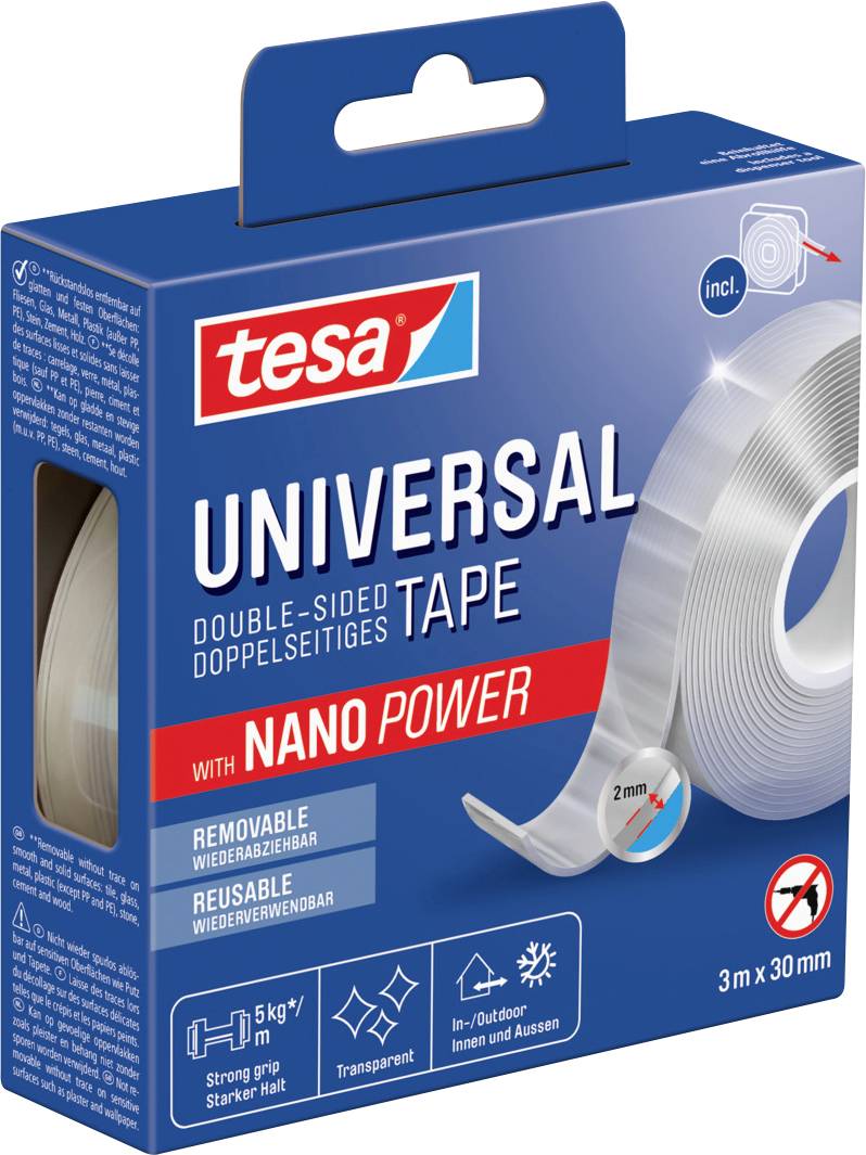 tesa doppelseitiges Klebeband Universal 3m 30mm hochtransp. - 55810-00000-00