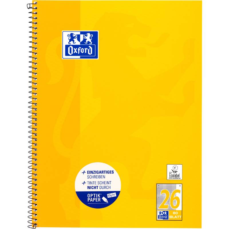 Oxford Collegeblock A4+220x295mm 80 Bl. Kariert Rand weiß R - 100050356