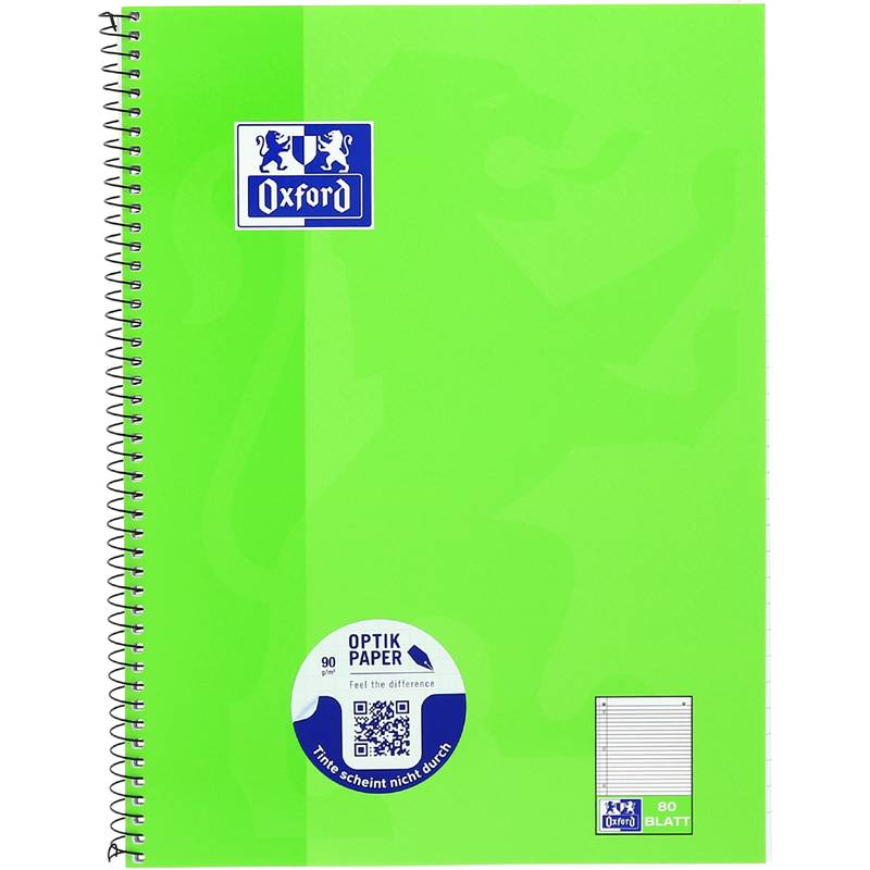 Oxford Collegeblock A4+220x295mm 80 Bl. Liniert Rand L - 100050357