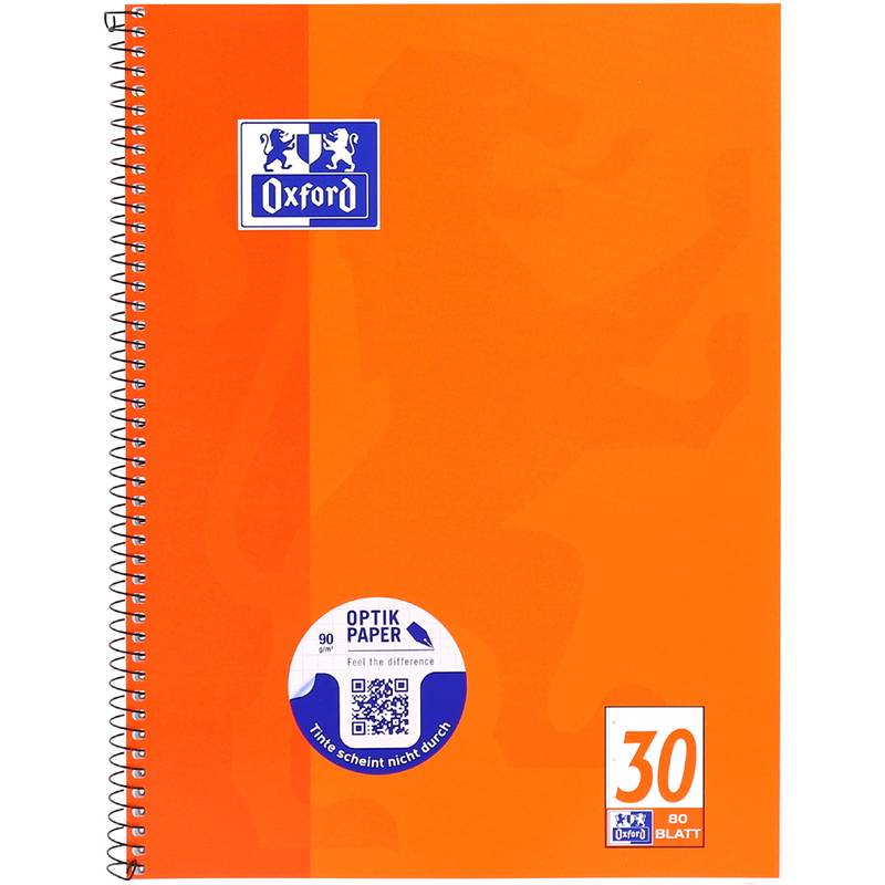 Oxford Collegeblock A4+ 220 x 295 mm 80 Bl. Blanko - 100050359