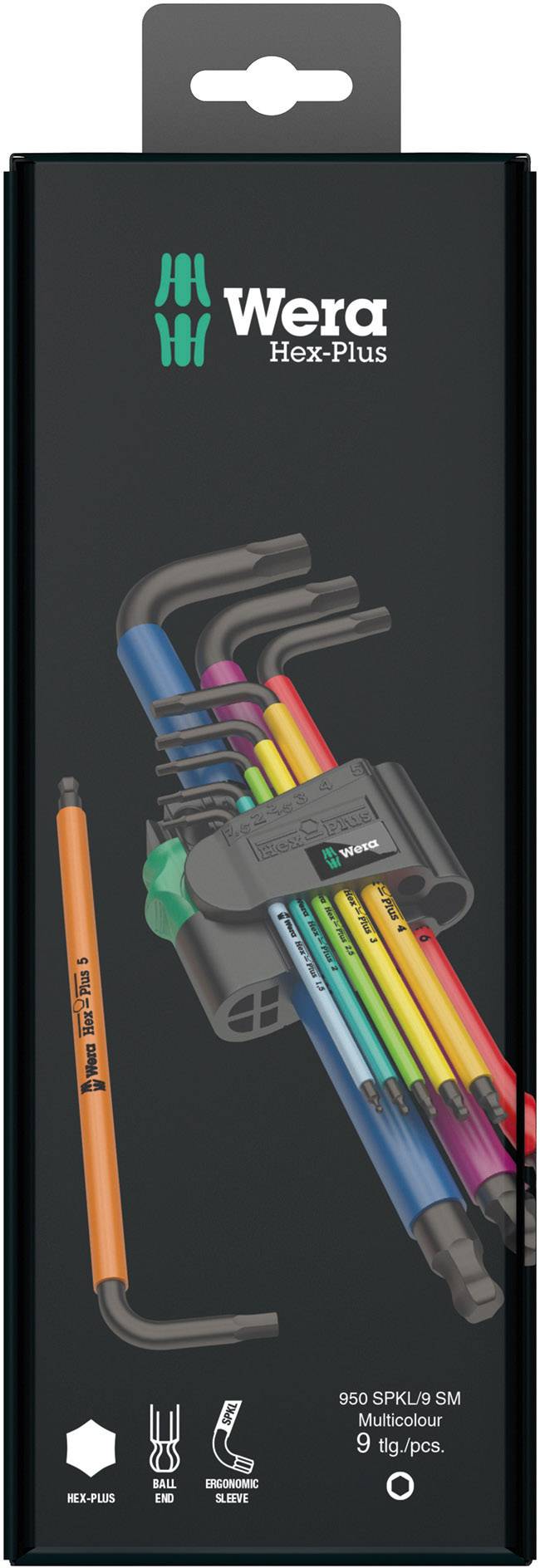 Wera 950/9 Hex-Plus Multicol 1 SB Winkelschlüsselsatz met BL - 05073593001