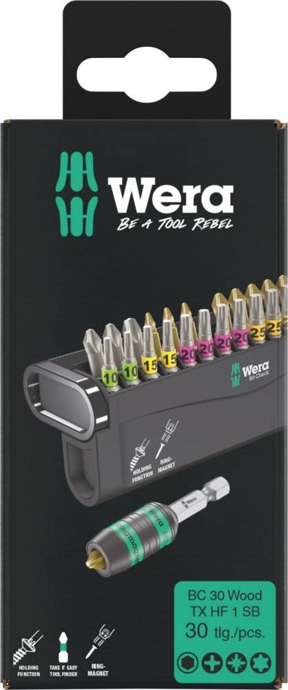 4013288227522 - WERA 05057437001 - Bit-Satz Bit-Check Bit-Check 30 Wood TX HF 1 4013288227522 - WERA 05057437001 - Bit-Satz Bit-Check Bit-Check 30 Wood TX HF 1