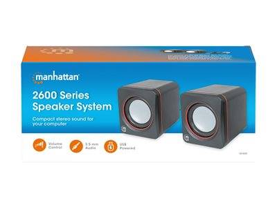 MANHATTAN USB-Lautsprecher - 2600 Series schwarz/orange