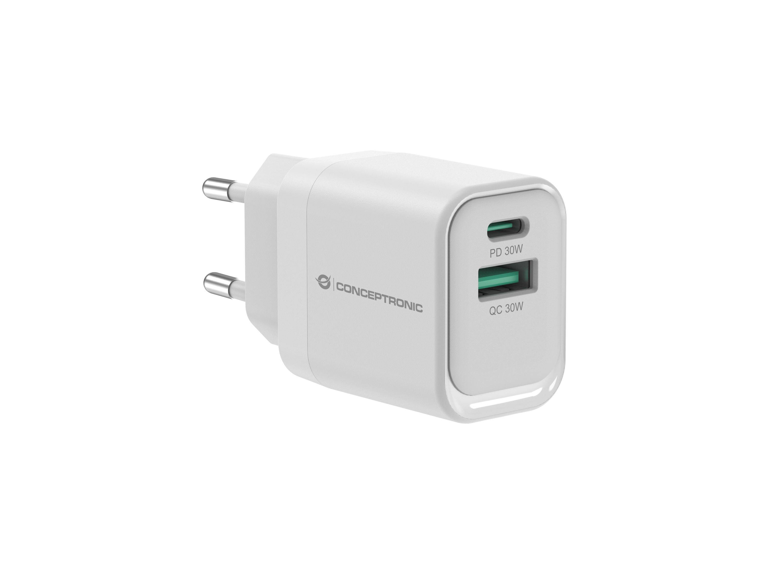 4015867240700 - CONCEPTRONIC Ladegerät 2Port 33W1xUSB-C1xUSB-A weiß 4015867240700 - CONCEPTRONIC Ladegerät 2Port 33W1xUSB-C1xUSB-A weiß
