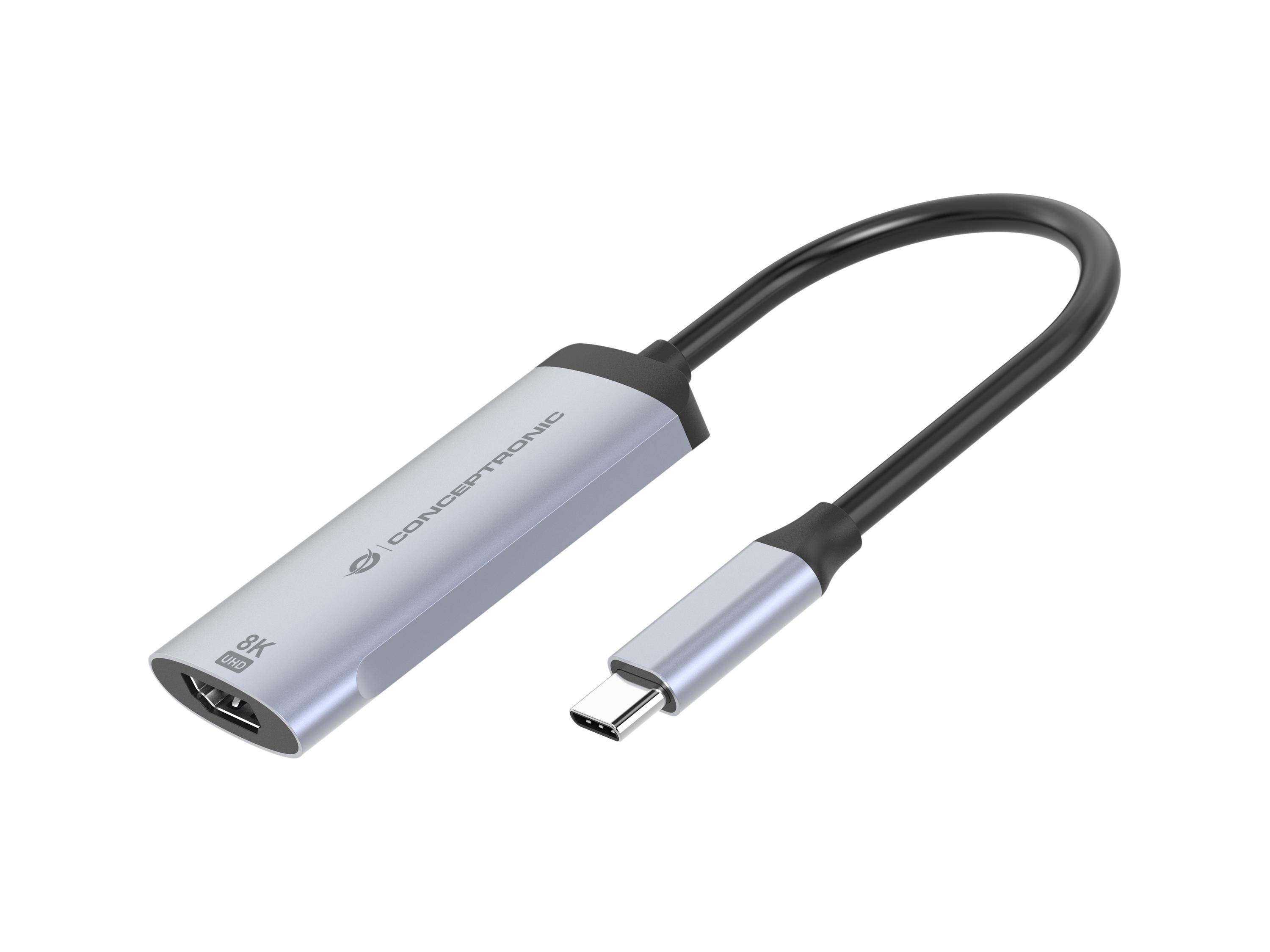 CONCEPTRONIC Adapter USB-C -> 2.1 HDMI Adapter 8K 60Hz grau - ABBY23G