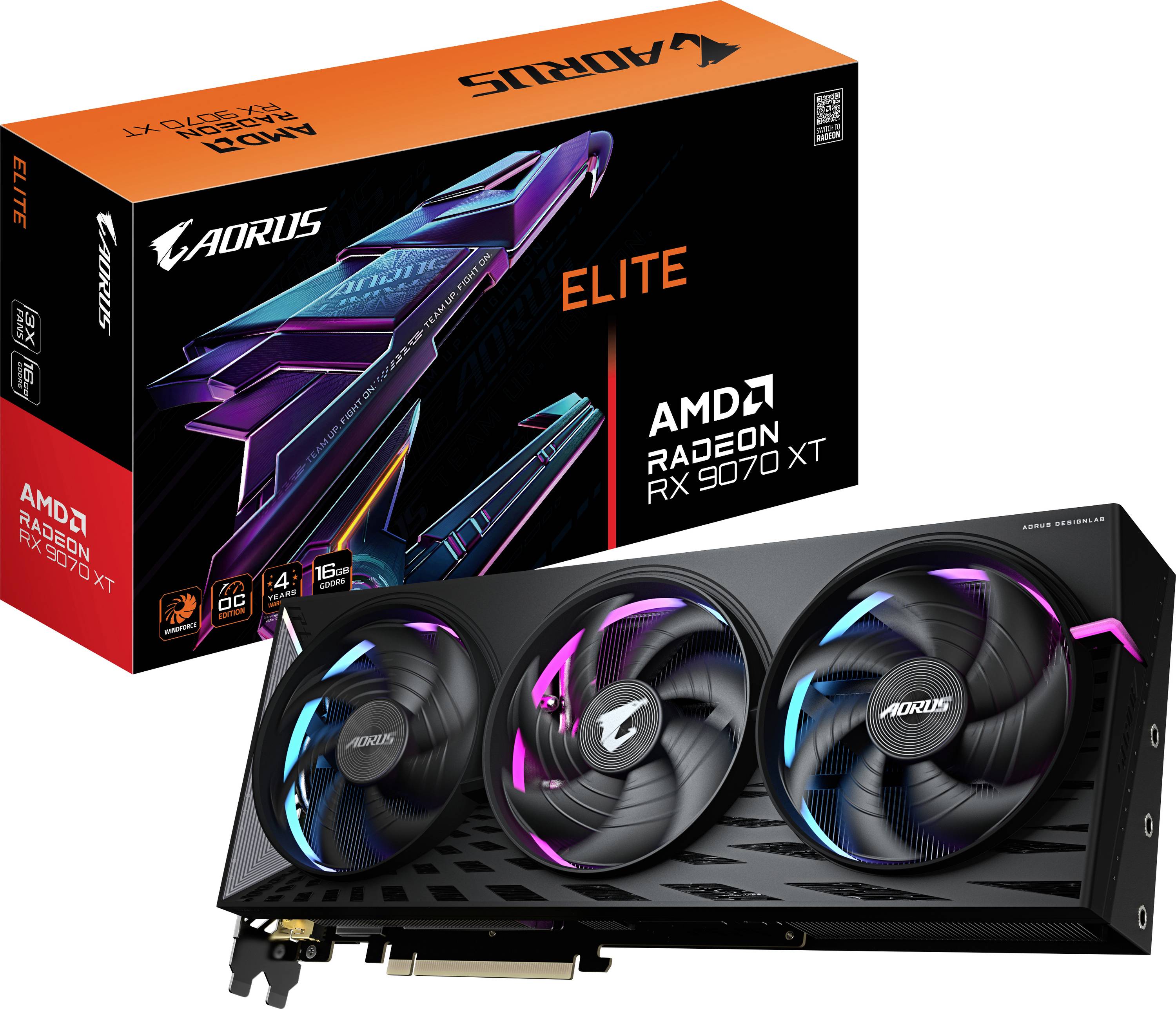 Gigabyte Radeon RX9070 XT Elite     16GB GDDR6 2xHDMI 2xDP