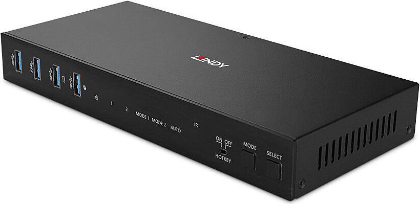 LINDY 2 Port Dual Head HDMI 4K60,USB3.0 KVM Switch - 39314