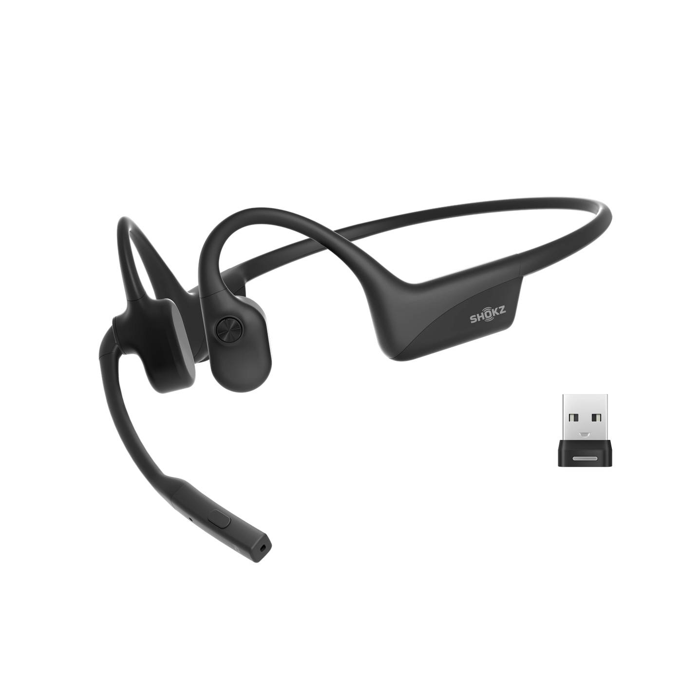 SHOKZ OPENCOMM2 Bluetooth Knochenschall Headset USB A Dongle - C120-AA-BK-EU-000