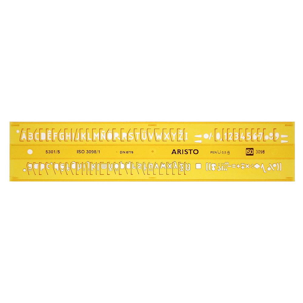 ARISTO Schriftschablone gerade 5 mm ISO 3098-1/DIN 6776 - 70-AR5301/5