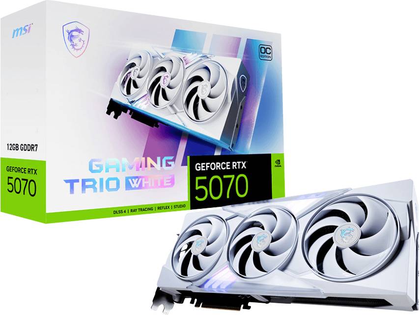 MSI RTX5070 Gaming Trio OC White 12GB GDDR HDMI 3xDP - V532-021R