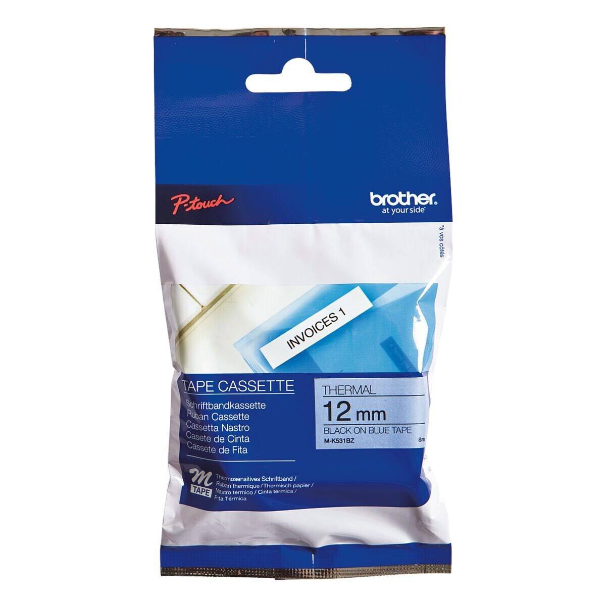 Schriftbandkassette Brother 12mmx8m blau/schwarz MK531BZ - MK531BZ