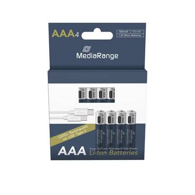 MediaRange Akku USB-C Li-ION AAA 1,5V  4St.