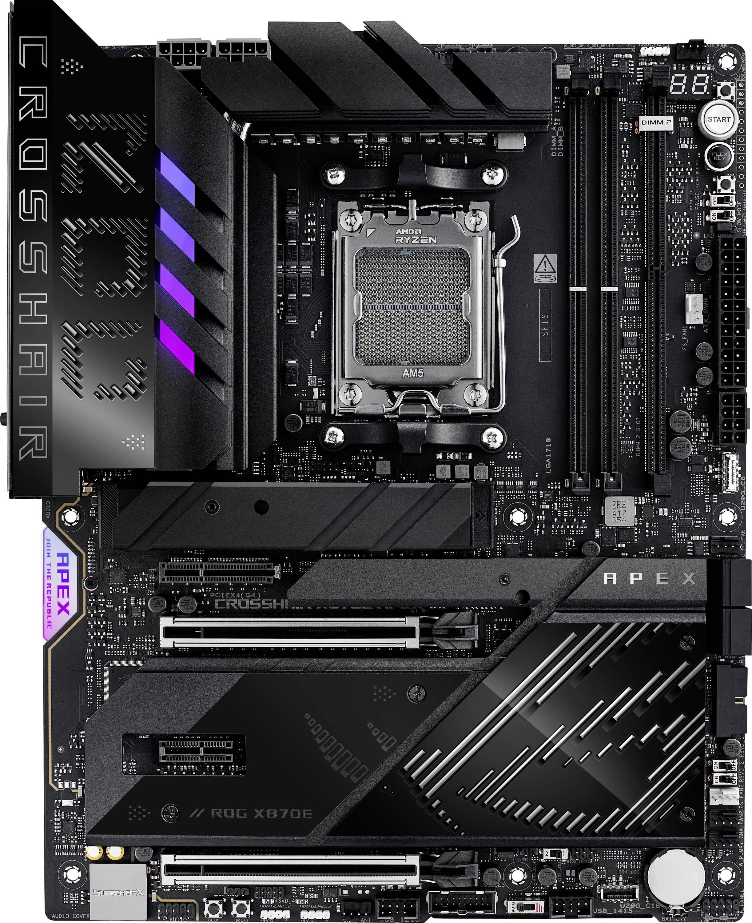 4711387890240 - ASUS ROG CROSSHAIR X870E APEX Mainboard - AMD X870E - AMD AM5 socket - DDR5 RAM - ATX 4711387890240 - ASUS ROG CROSSHAIR X870E APEX Mainboard - AMD X870E - AMD AM5 socket - DDR5 RAM - ATX