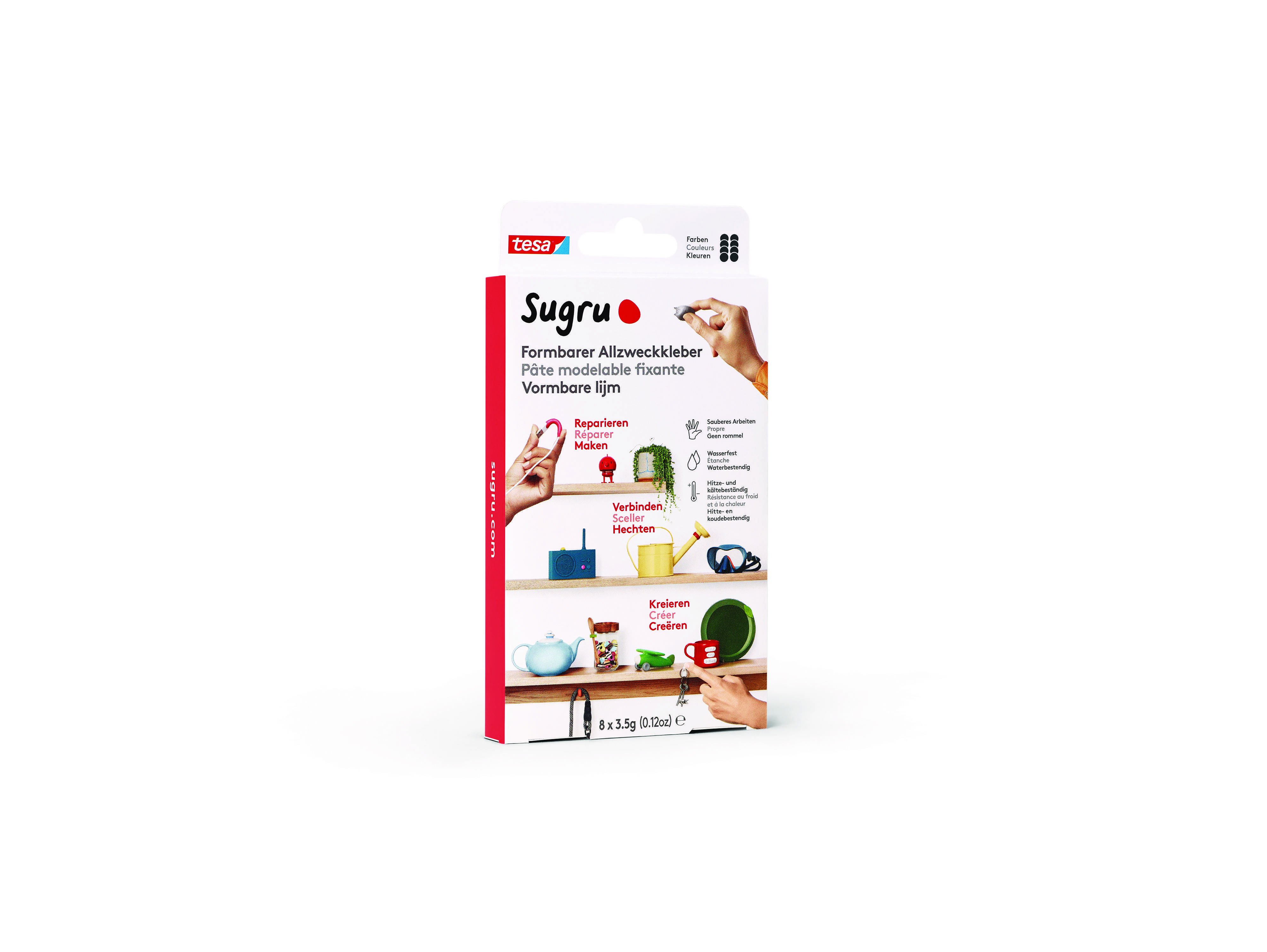 tesa Sugru formbarer Allzweckkleber 8Stk black Englisch Heften,Lochen,Kleben