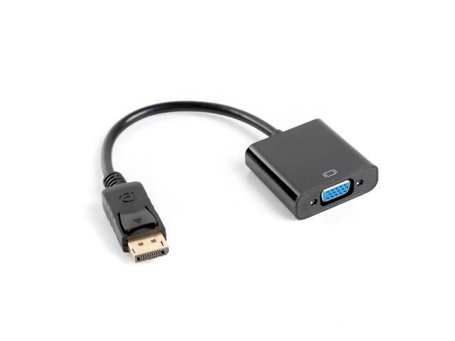 5901969408652 - Displayport to vga Adapter AD-0002-BK - auflösung bis zu 1080P 60HZ - 20 cm Kabel - Schwarz Lanberg