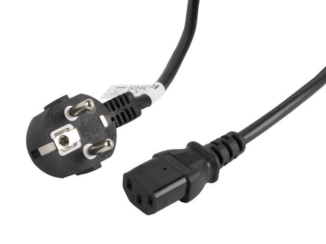 5901969409758 - LANBERG CEE 7 7->IEC 320 C13 3M VDE SCHWARZES STROMKABEL