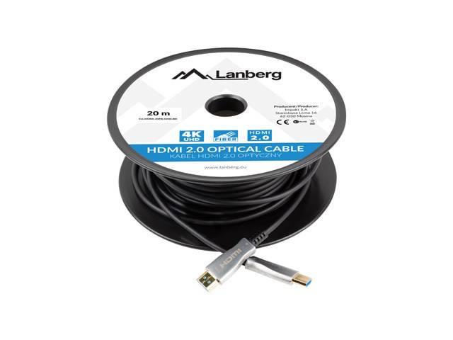 5901969429817 - LANBERG HDMI M M V20 KABEL 20M SCHWARZ OPTISCH AOC 5901969429817 - LANBERG HDMI M M V20 KABEL 20M SCHWARZ OPTISCH AOC
