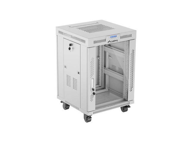 LANBERG 19 15U 600x600 freist. LCD Glastür (FlatPack) gr (Speditionsversand)