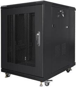 LANBERG 19 15U 600x800 freist. perfor. Tür (FlatPack) sw (Speditionsversand)