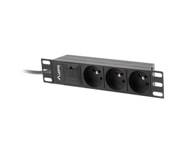 LANBERG STECKDOSENLEISTE RACK PDU 10 LANBERG 1U 16A 2M 3X 2 - PDU-03E-0200-BK
