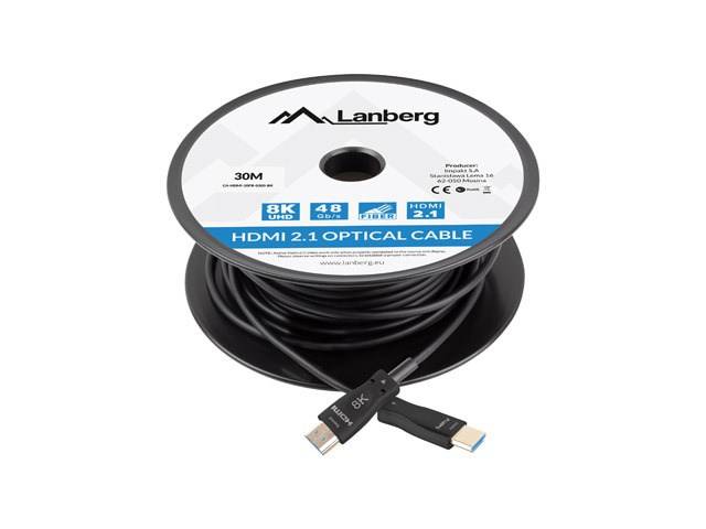 5901969437539 - LANBERG HDMI KABEL M M V21 30M 8K SCHWARZ OPTISCH AOC