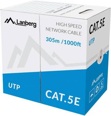 LANBERG LAN-Ethernet-Netzwerkkabel 305m UTP CCA Kabel grau - LCU5-10CC-0305-S