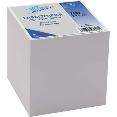WEDO Ersatzpapier für Zettelbox 9 x 9 cm 700 Blatt weiß - 27026500