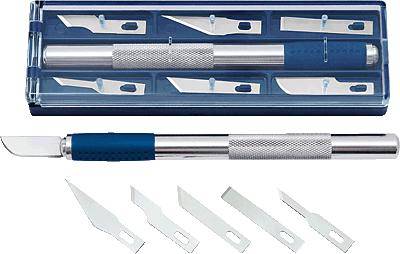 WEDO Hobbymesser-Set mit 6 verschiedenen Klingenformen silbe - 78722
