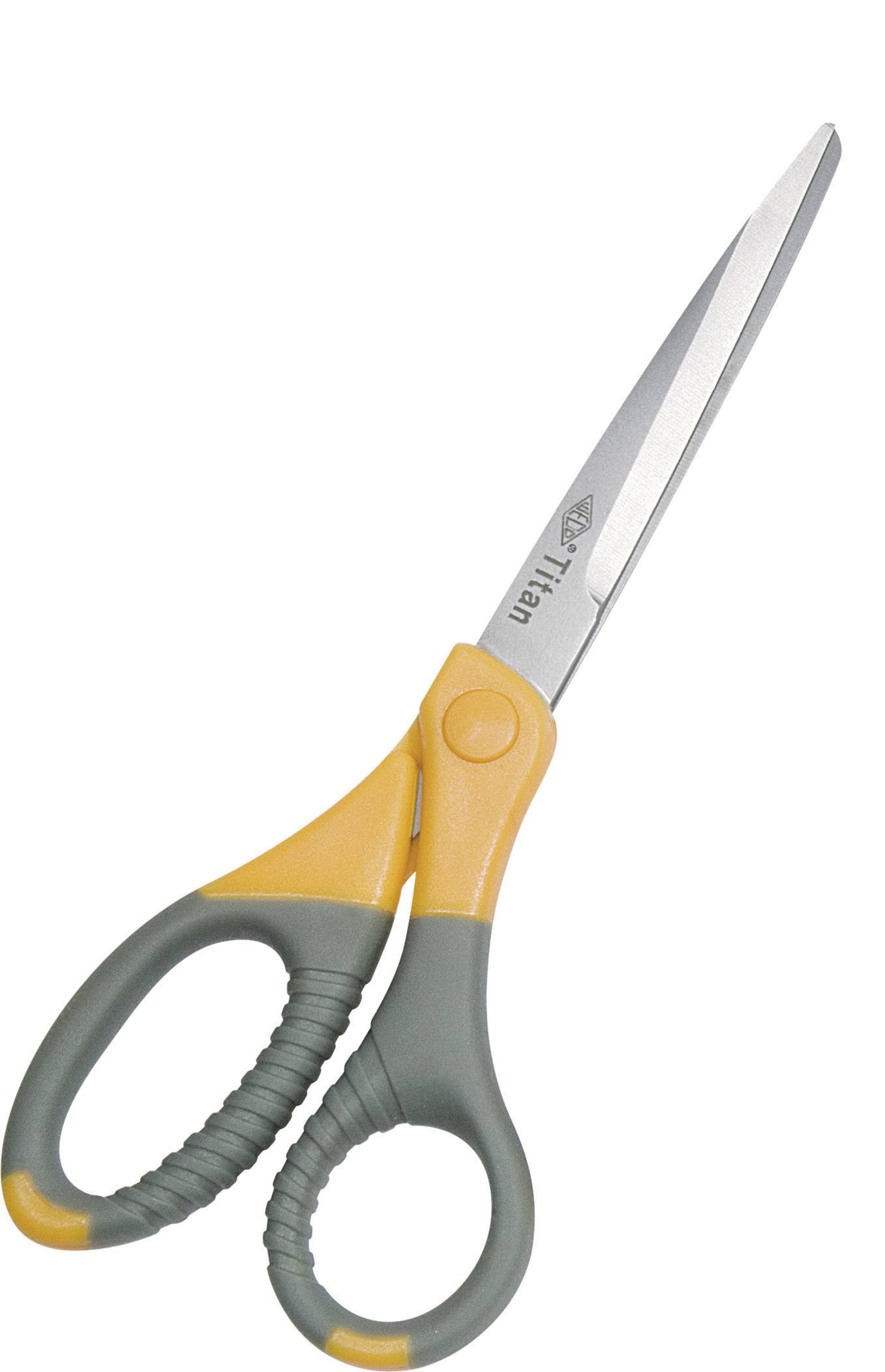WEDO Schere Edelstahl Titan Plus 7 Zoll 17,7 cm Grau/Gelb - 9857